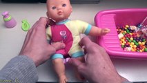Baby Doll Bath In Skittles Candy Pretend Play