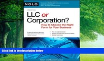 Big Deals  LLC OR CORPORATION? How to Choose the Right Form for Your Business  Best Seller Books