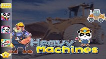 Semi Truck Videos for Kids by BabyBus Heavy Machines on Work Site - Baby Panda Games