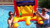 POOL GAMES! Swimming Pool Arcade Game Challenge Water Guns Play Kids Toys Battle by DisneyCarToys