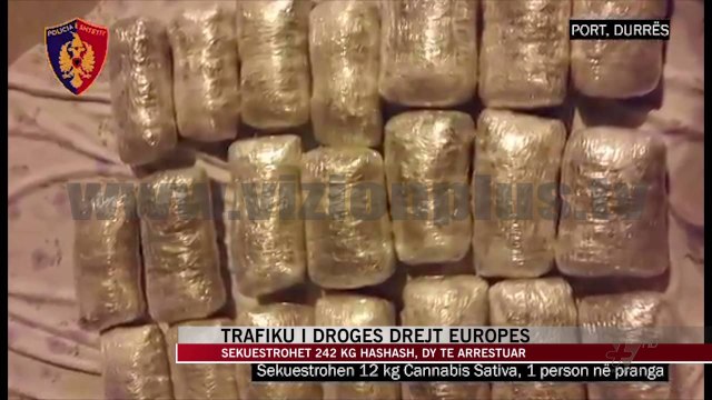 Sekuestrohet 242 kilogram hashash, dy të arrestuar - News, Lajme - Vizion Plus