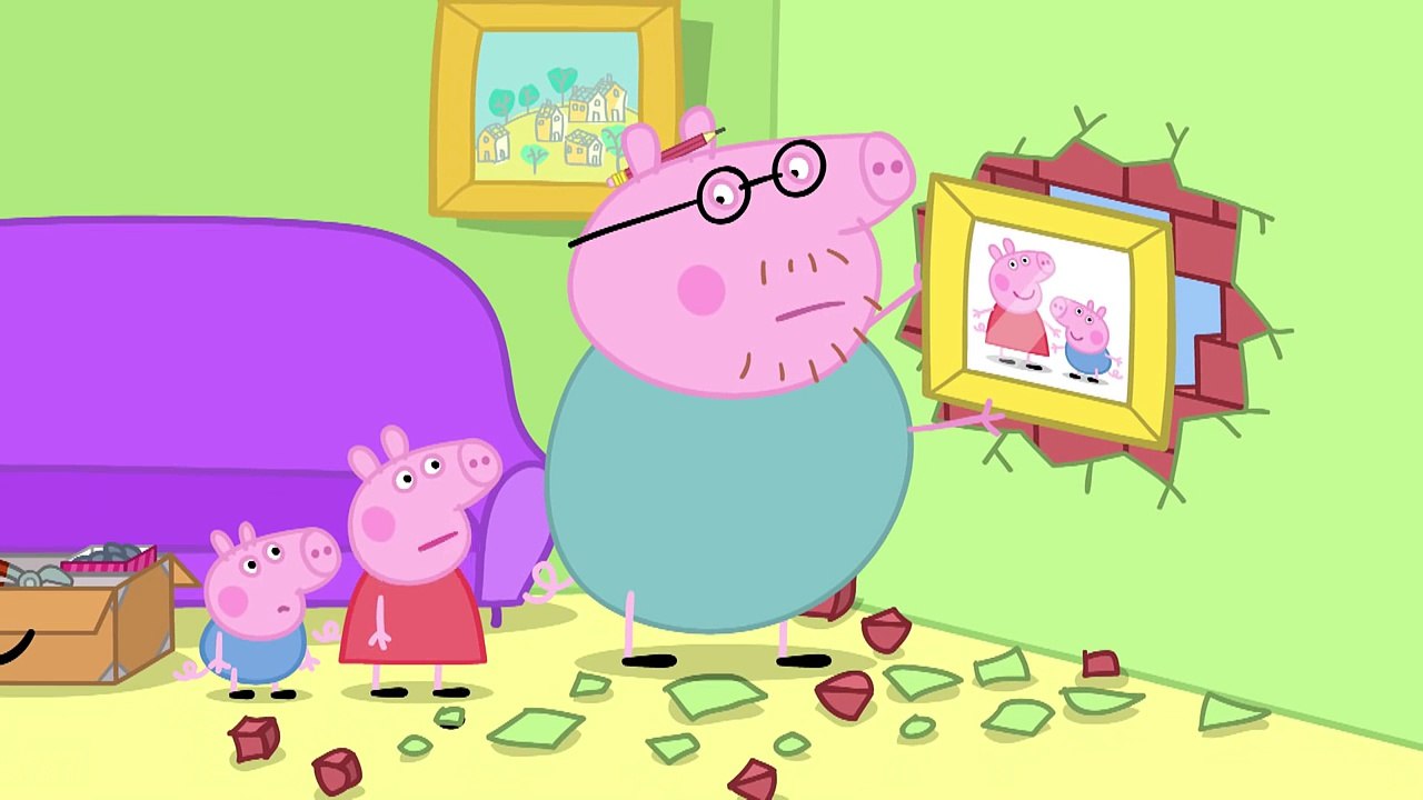 გოჭი პეპა - მამა კიდებს ფოტოსურათს