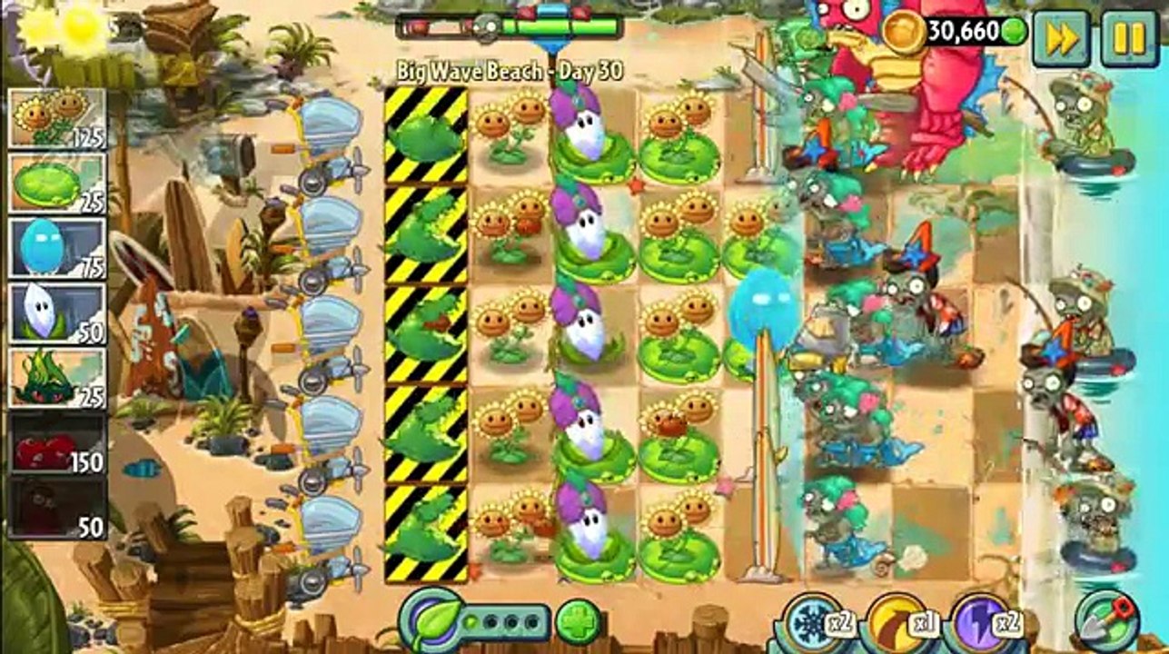 Plants vs Zombies 2 - Big Wave Beach Day 30 to Day 32