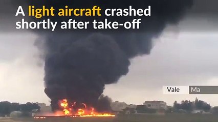 Plane crashes in Malta after take-off