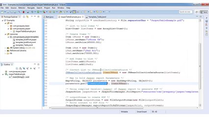 How to fill Jasper Report Table using Collection of data in Java_