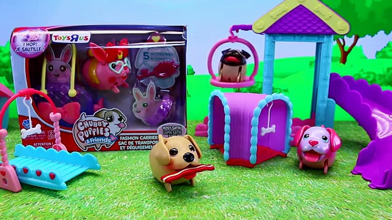 CHUBBY BUNNY New Friend of Chubby Puppies ❤ Hops at Playground Playset by DisneyCarToys