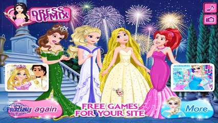 Скачать видео: Frozen Princess Elsa and Anna, Ariel and Rapunzel games for kids - Elsa Frozen movie games