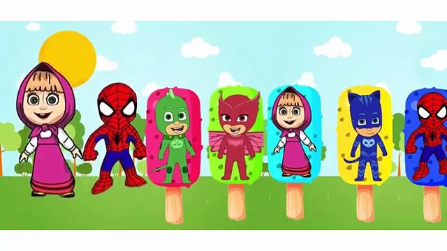 Masha and the Bear Spiderman Peppa Pig & Pj Masks Adventures - Finger Family Nursery Rhymes
