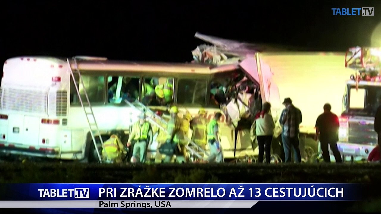 Pri havárii autobusu a kamióna zahynulo v Kalifornii 13 ľudí