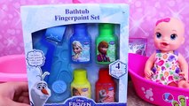 Baby Alive Color Changing Bathtime Mess Fingerpaint Disney Princess Doll & Frozen Bath Challenge