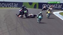 Images choc d'un Crash en Moto3 impliquant Mcphee, Bastianini et Migno
