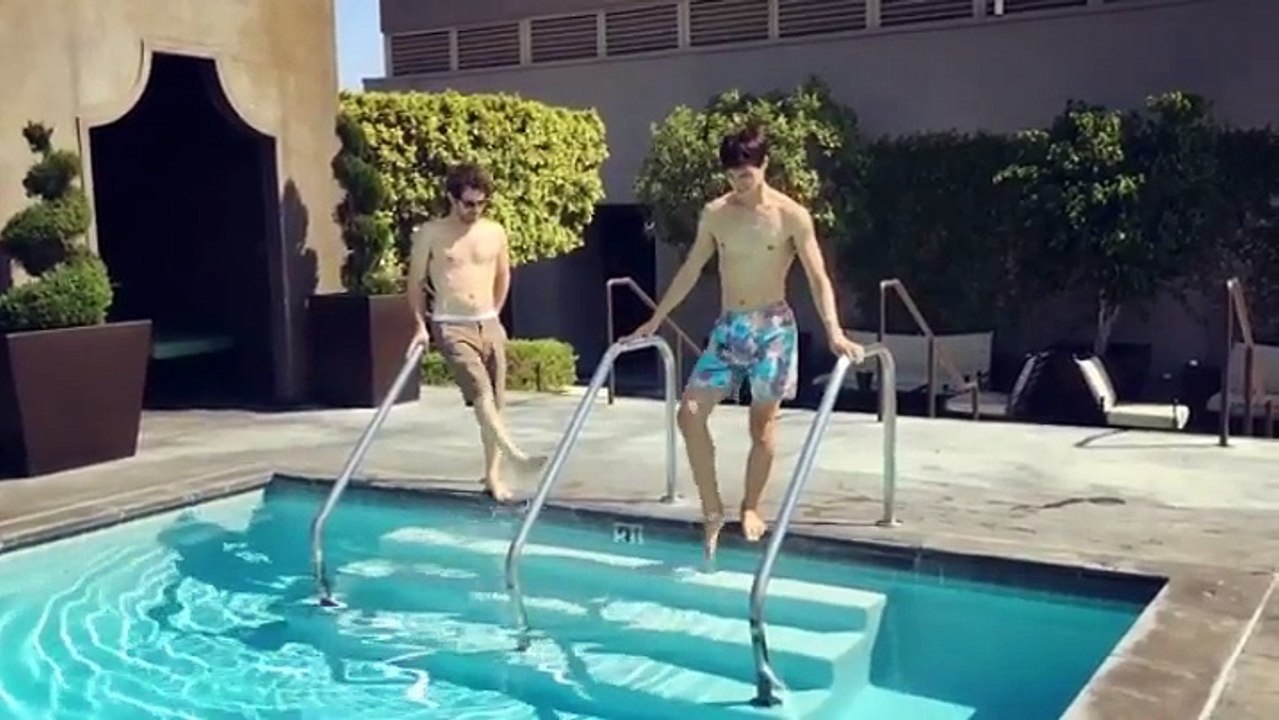 Testing the pool temp.