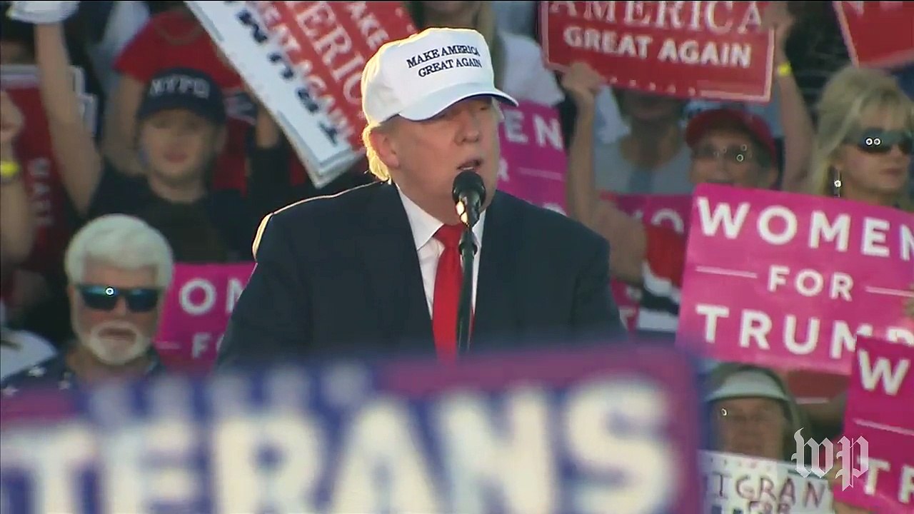 Trump asks crowd if they're 'glad' he's running for president