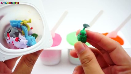 Learn Colours With Yogurt Play Doh Surprise Toys Pokemon Go Collection Toys For Kids