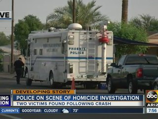 Police on scene of double homicide investigation in Phoenix Monday morning