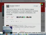 Afirma PSUV que oposición fracasó en su intento de golpe parlamentario