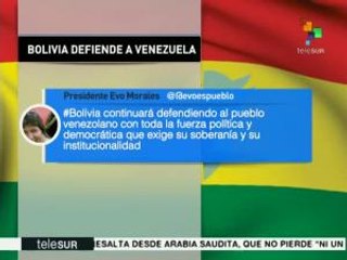 Mandatario boliviano afirma que apoyará a Venezuela ante amenazas