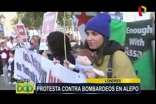 Londres: ciudadanos protestan contra bombardeos en Alepo