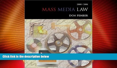 Big Deals  Mass Media Law 2001-2002  Best Seller Books Best Seller