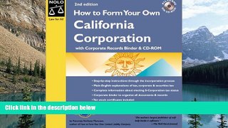 Books to Read  How to Form Your Own California Corporation: With Corporate Records Binder