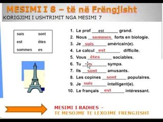 KORIGJIMI I USHTRIMIT ETRE ET AVOIR NE FRENGJISHT - MESIMI 8