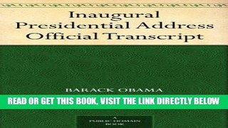 [FREE] EBOOK Inaugural Presidential Address Official Transcript BEST COLLECTION