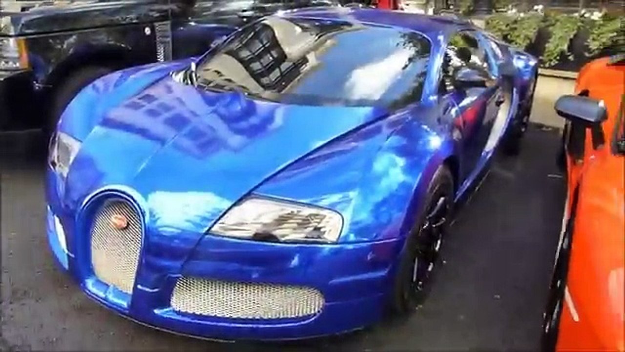 London Super Cars November 2012 (chrome blue Veyron,Aventador x2, new SL63 & more... Great Sounds!