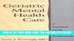 [Free Read] Geriatric Mental Health Care: A Treatment Guide for Health Professionals Full Online