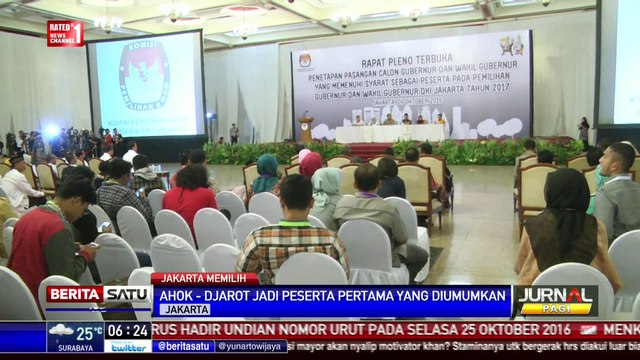Ahok-Djarot Disahkan Pertama sebagai Peserta Pilkada DKI Jakarta