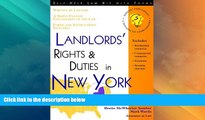 Big Deals  Landlords  Rights and Duties in New York (Self-Help Law Kit With Forms)  Full Read Most