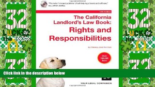 Big Deals  The California Landlord s Law Book: Rights   Responsibilities. Book with CD-Rom (12th