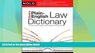 Big Deals  Nolo s Plain-English Law Dictionary  Full Read Best Seller