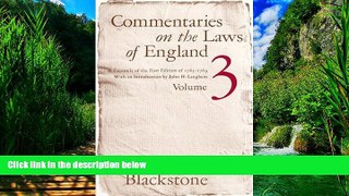Big Deals  Commentaries on Laws of England, Vol. 3  Best Seller Books Best Seller