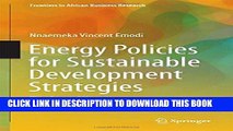 [New] Ebook Energy Policies for Sustainable Development Strategies: The Case of Nigeria (Frontiers