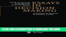 [PDF] FREE Essays In Decision Making: A Volume in Honour of Stanley Zionts [Download] Online