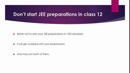 When and how to start your IIT JEE