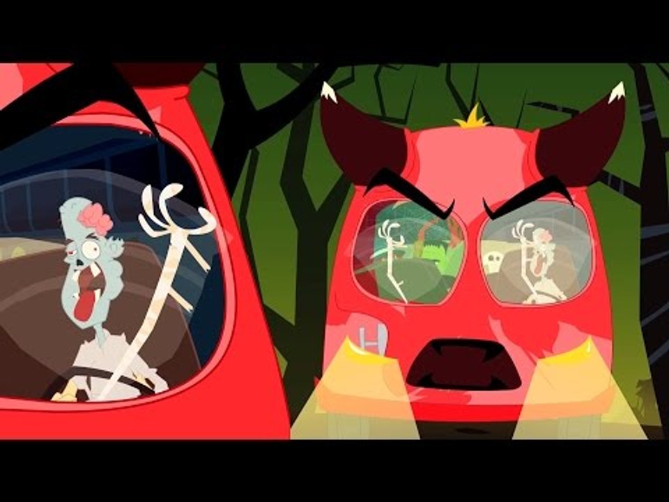 ruedas de miedo en el autobús | niños de canciones | de vídeo de Halloween | Wheels On The Bus