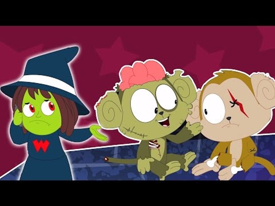 cinco pequeños monos | canción de cuna miedo | niños canción | Five Little Monkeys | Scary Kids Song