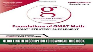 Read Now Foundations of GMAT Math: GMAT Strategy Supplement (Manhattan GMAT Preparation Guide: