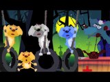 Cinco pouco filhotes | Five Little puppies| Scary Rhymes para Crianças| Portuguese Nursery Rhymes