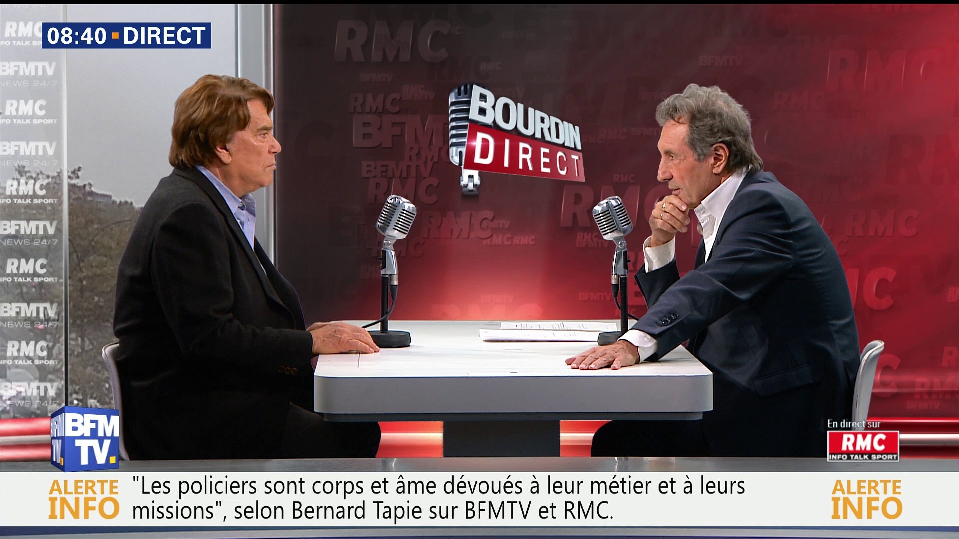 Bernard Tapie face à Jean-Jacques Bourdin en direct - Vidéo Dailymotion