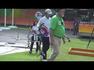 Setting up for Compound Open Mixed Team -Rio 2016 Paralympics