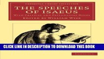 [PDF] FREE The Speeches of Isaeus: With Critical and Explanatory Notes (Cambridge Library