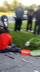 Drunk ass fool got flipped by a little Toyota