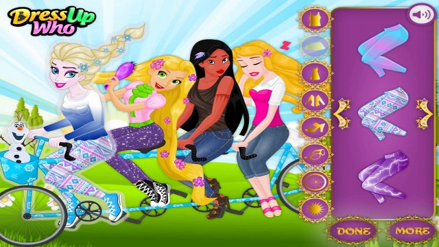 Disney Princess Elsa Rapunzel Pocahontas Sleeping beauty Tandem Baby Gmes for Kids