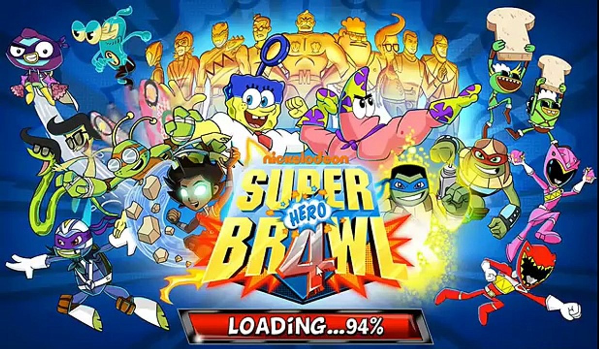Super Brawl 4! NEW FULL! Patrick Star VS. Spongebob Squarepants, Power Rangers, TMNT, Breadwinners!