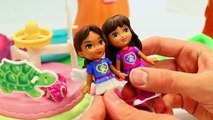 Dora The Explorer SLEEPOVER Dora & Friends Slumber Party Play Doh Sleeping Peppa Pig & Minnie Mouse