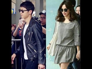 Song Joong Ki & Song Hye Kyo arriving at beijing International Airport