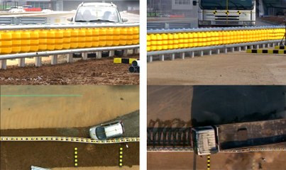 Os rails de proteção que amortecem o impacto e devolvem o carro à estrada em caso de acidente