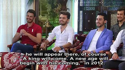 The king with white clothes, beard and wavy hair who will come in 2012 according to the Mayan belief is Hazrat Mahdi